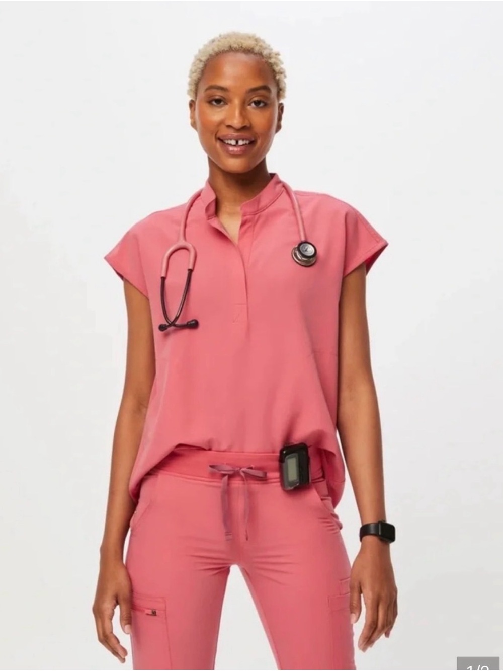 Figs Desert Rose Rafaela Oversized Scrub Top